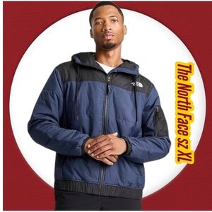 NWT The North Face Black/Navy Highrail bomber puffer jacket  sz XL
